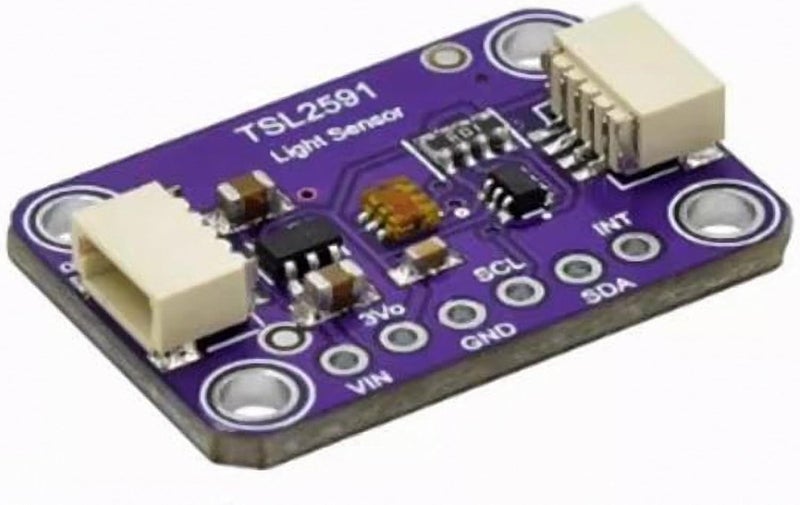 TIC TOC Store 2pcs TSL2591 High Dynamic Range Digital Light Sensor Breakout Module Purple Board - 600,000,000:1 Ratio, Dual-Spectrum Visible/IR Detection, I2C Interface for QWIIC & Arduino - Image 2
